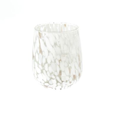 Glas-Windlicht, Ø 10 x 12 cm, weiß, 818493