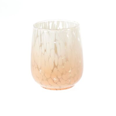 Glas-Windlicht, Ø 10 x 12 cm, orange, 818516