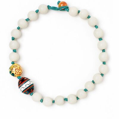 SHORT NECKLACE WITH PAINTED STONES