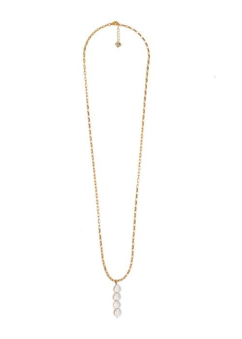 LONG GOLD NECKLACE WITH PEARLS