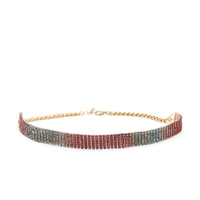 HALSBAND MIT FUCHSIA-KRISTALLEN