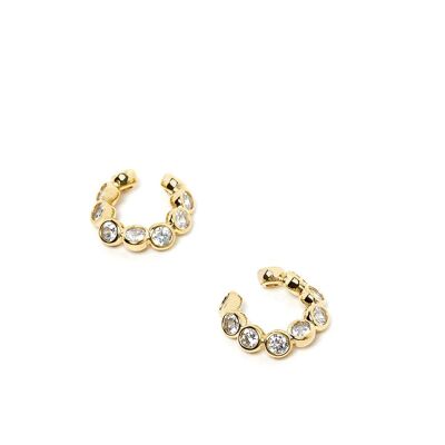 GOLD EARCUFF WITH CRYSTALS