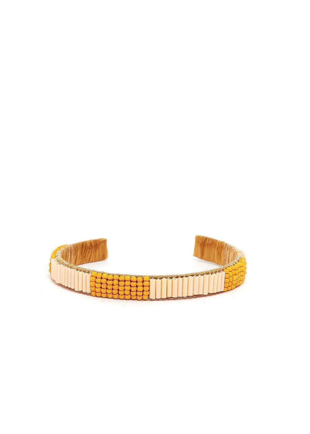 MANSCHETTE ARMBAND MIT SENFPERLEN