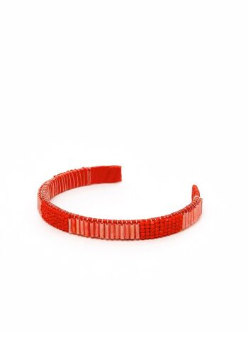 BRACELET MANCHETTE AVEC PERLES ROUGES 2