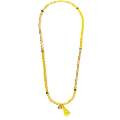 ELASTIC BRACELET NECKLACE WITH YELLOW CRYSTALS