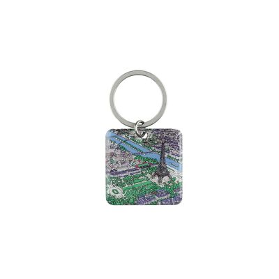 “EIFFEL TOWER VIEWED FROM THE SKY” KEY RING