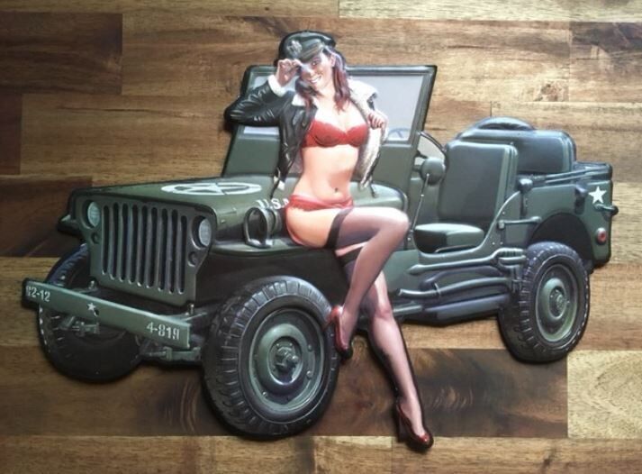 Blechschild: Willys Army Jeep