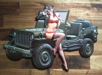 Plaque en tôle : Willys Army Jeep 1