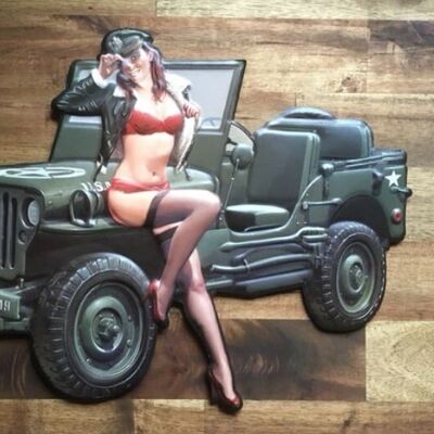 Blechschild: Willys Army Jeep