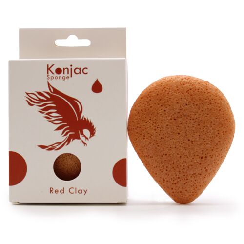 Teardrop Konjac Sponge – Red Clay – Rejuvenating