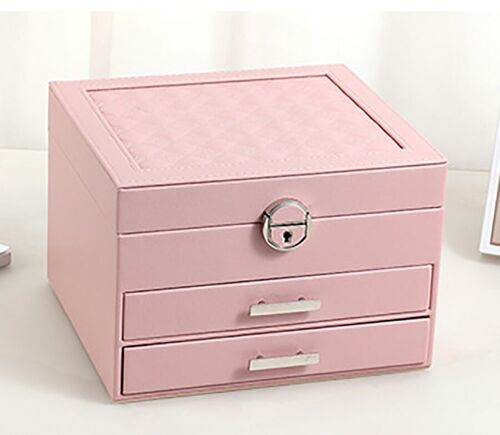 Women's jewelry case with 2 leatherette drawers. Dimension: 23x20x15.5cm LM-094C