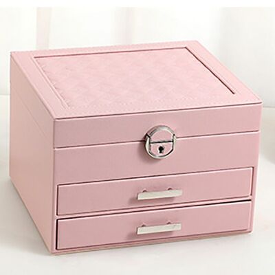 Women's jewelry case with 2 leatherette drawers. Dimension: 23x20x15.5cm LM-094C