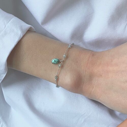 Bracelet Turquoises et Topaz DALLAS (BCA50)