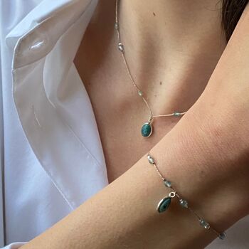Bracelet Turquoises et Topaz DALLAS (BCA50) 2