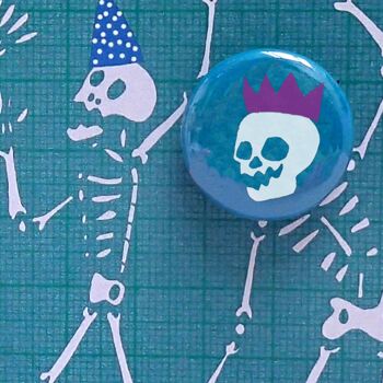Skeleton Party - Carte de voeux avec badge 5