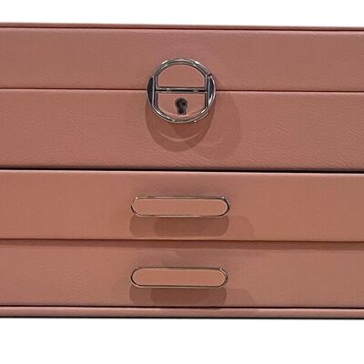Women's jewelry case with 2 leatherette drawers. Dimension: 25x18x16cm LM-095A
