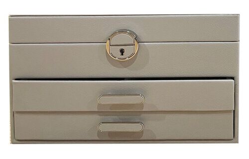 Women's jewelry case with 2 leatherette drawers. Dimension: 25x18x16cm LM-095C