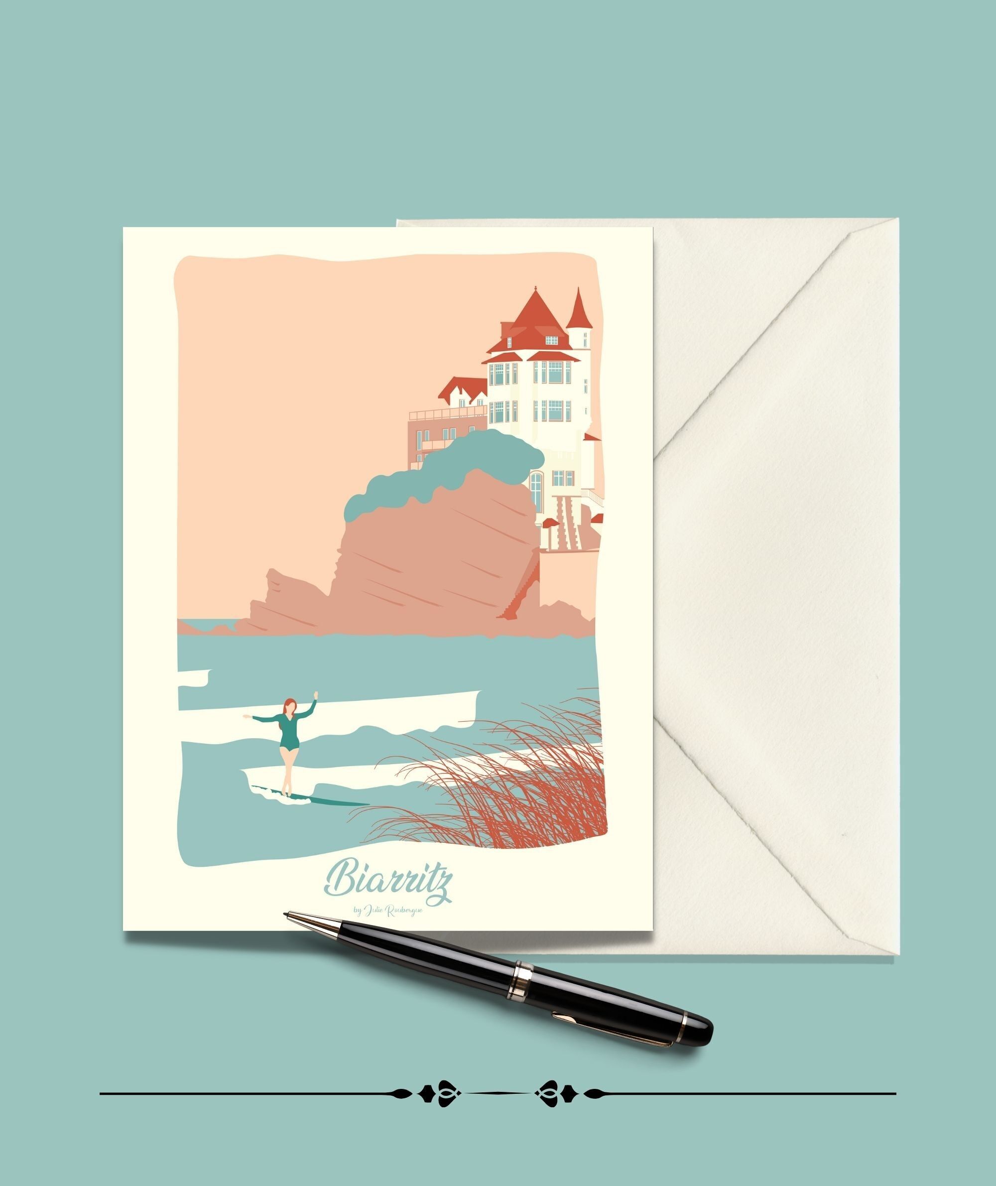 BIARRITZ Cartolina Il Surfista - 15x21cm
