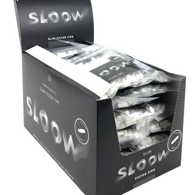 SLOOW BLACK FILTER TIPS SLIM DL-34 (x120