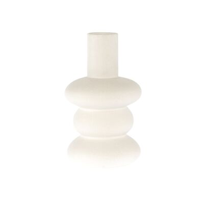 Vase haut en porcelaine, 10,5 x 10,5 x 18 cm, blanc mat, 805134