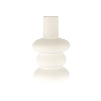 Vase haut en porcelaine, 10,5 x 10,5 x 18 cm, blanc mat, 805134 1