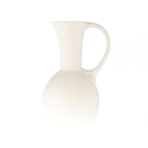 Porzellan-Vase mit Henkel, 15,5 x 12,5 x 22,5cm, mattweiß, 805141