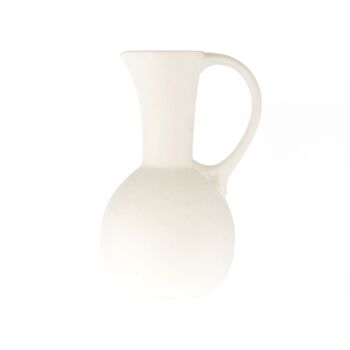 Vase en porcelaine avec anse, 15,5 x 12,5 x 22,5 cm, blanc mat, 805141 1