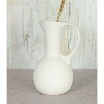 Vase en porcelaine avec anse, 15,5 x 12,5 x 22,5 cm, blanc mat, 805141 2