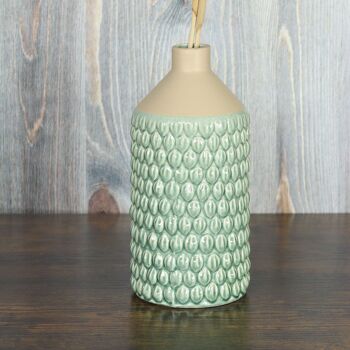 Vase bouteille en dolomite Homy, 12 x 11,5 x 24,5 cm, vert/crème, 808265 2