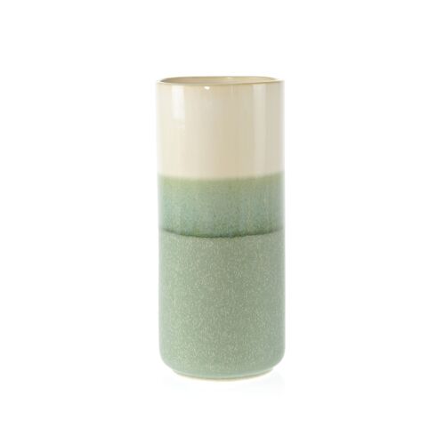 Keramik-Röhrenvase m.Verlauf, Ø 12,5 x 28 cm, grün, 808395