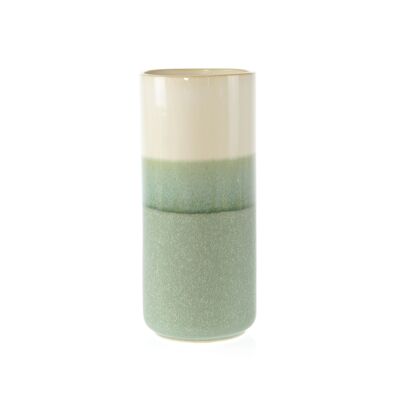 Jarrón de tubo de cerámica m.Degradado, Ø 12,5 x 28 cm, verde, 808395