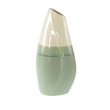 Vase en céramique abstrait, 16 x 11,5 x 34,5 cm, vert, 808401 1