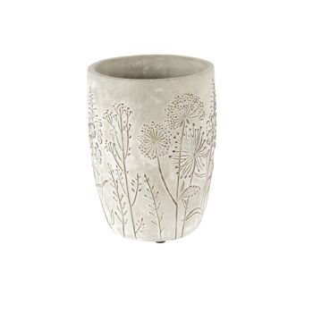 Vase en ciment avec fleurs haut, Ø 14,5 x 20 cm, gris, 809538 1
