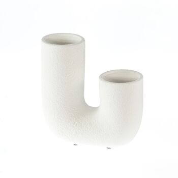 Vase tube en céramique lot de 2 petits, 19,5 x 8,5 x 21 cm, blanc, 811470 1