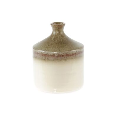 Jarrón botella de cerámica Girona, Ø 20 x 16 cm, crema, 815881