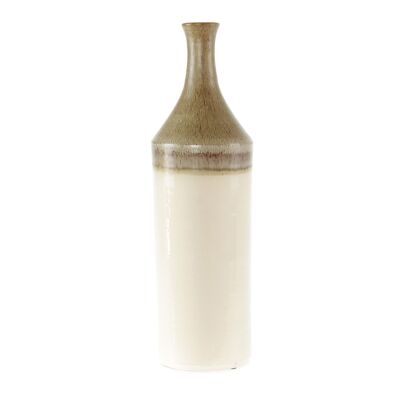 Vase bouteille en céramique Girona, Ø 13 x 45 cm, crème, 815904