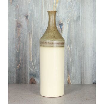 Vase bouteille en céramique Girona, Ø 13 x 45 cm, crème, 815904 2