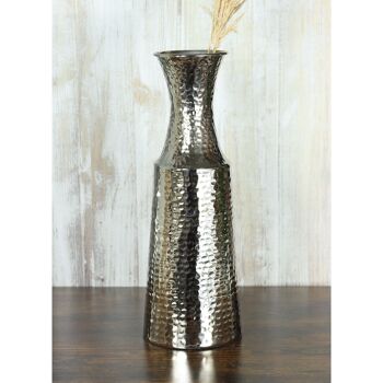 Vase bouteille en aluminium, Ø 15 x 45 cm, argent, 817274 2