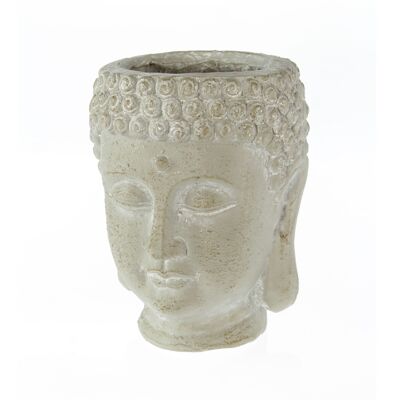 Magnesia plant head Buddha head, 20 x 18 x 24 cm, gray, 804359