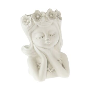 Jardinière en céramique Flower Girl, 22 x 21 x 31 cm, gris ciment, 815836