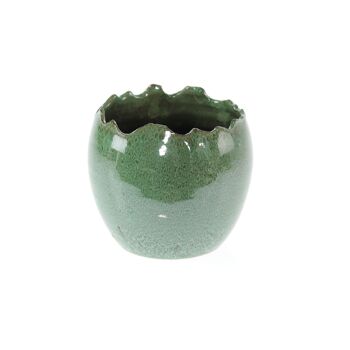 Jardinière en céramique coquille d'œuf, Ø 18 x 18 cm, vert réactif, 815942 1