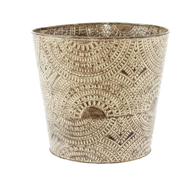 Metal plant pot w.Ornaments, Ø 26 x 22.5 cm, brown, 816215