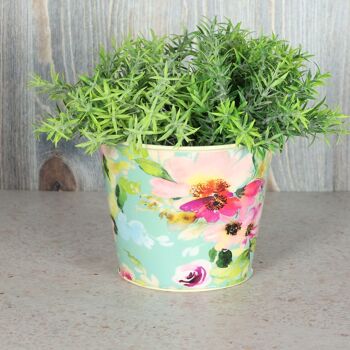 Cache-pot en métal design fleur, Ø 16 x 13,5 cm, multicolore, 816253 2