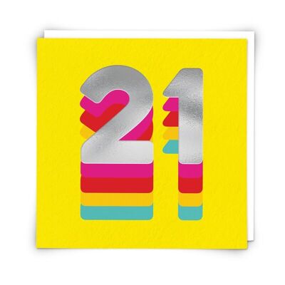 Rainbow 21 Greetings Card
