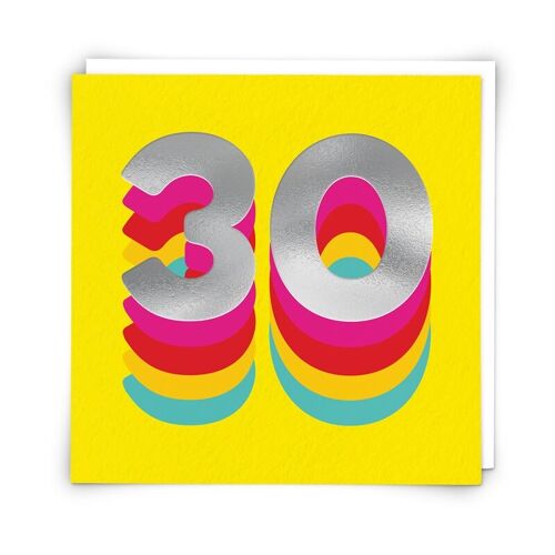 Rainbow 30 Greetings Card