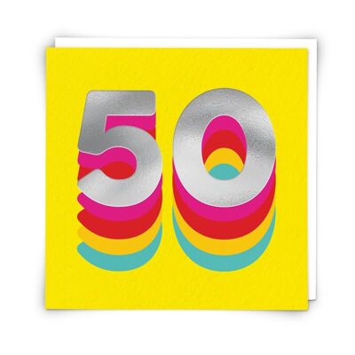 Rainbow 50 Greetings Card