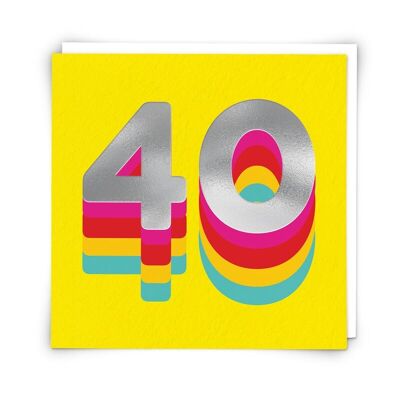 Rainbow 40 Greetings Card