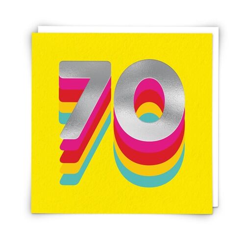 Rainbow 70 Greetings Card