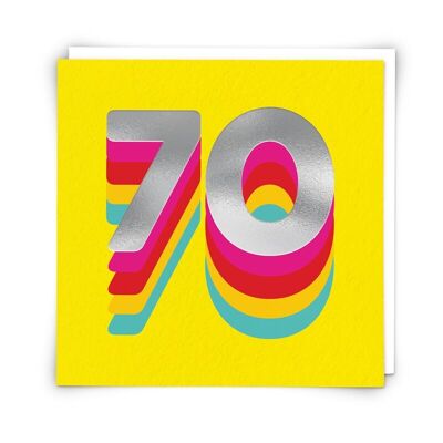 Rainbow 70 Greetings Card