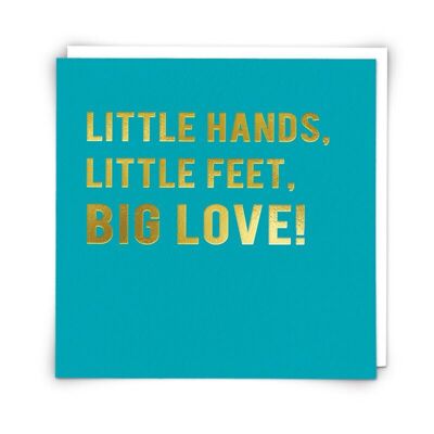 Hands Teal Greetings Card